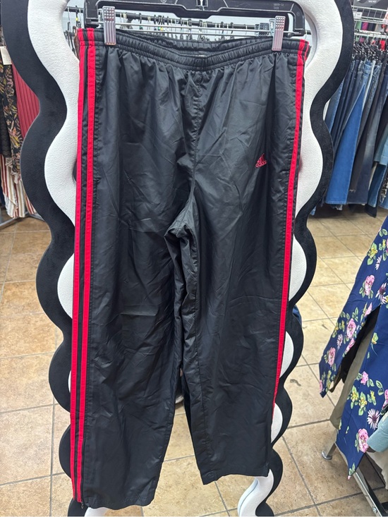 adidas Pants - Vintage,adidas Black Track Pants with Red Side Stripes